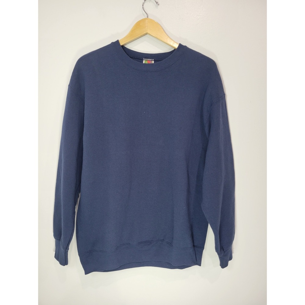 Fruit of the Loom Best XL Navy Blue Crewneck Sweatshirt Cotton Fleece Pullover